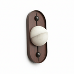 Koyan Alabaster Wall Sconce with Walnut Wood Accent