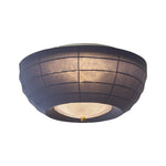 Thalina Fabric Ceiling Light in Olive Green – Modern Flush Mount LED