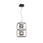 Nordic Magic Cube LED Pendant Light – Caged Geometric Glass Shade