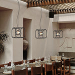 Nordic Magic Cube LED Pendant Light – Caged Geometric Glass Shade