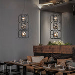 Nordic Magic Cube LED Pendant Light – Caged Geometric Glass Shade
