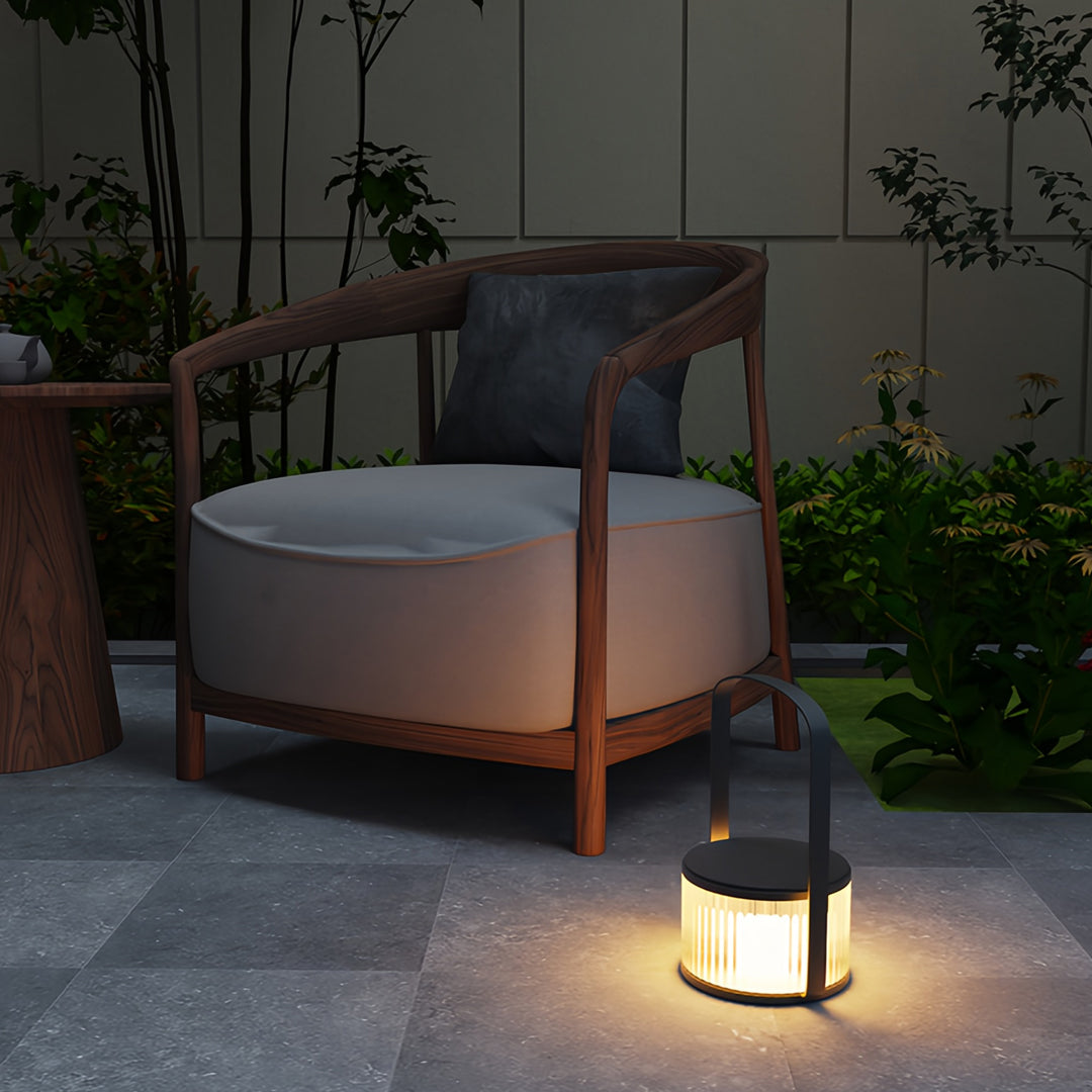 Portable LED Lantern with Stainless Steel Frame and Warm Ambient Glow