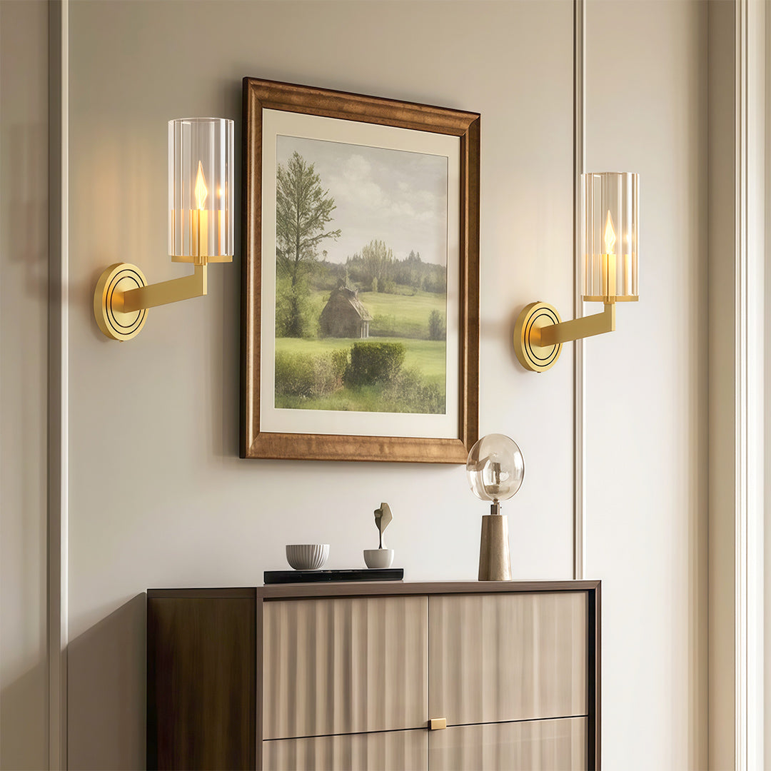 Minimalist Copper Wall Sconce with Glass Shade for Modern Interiors