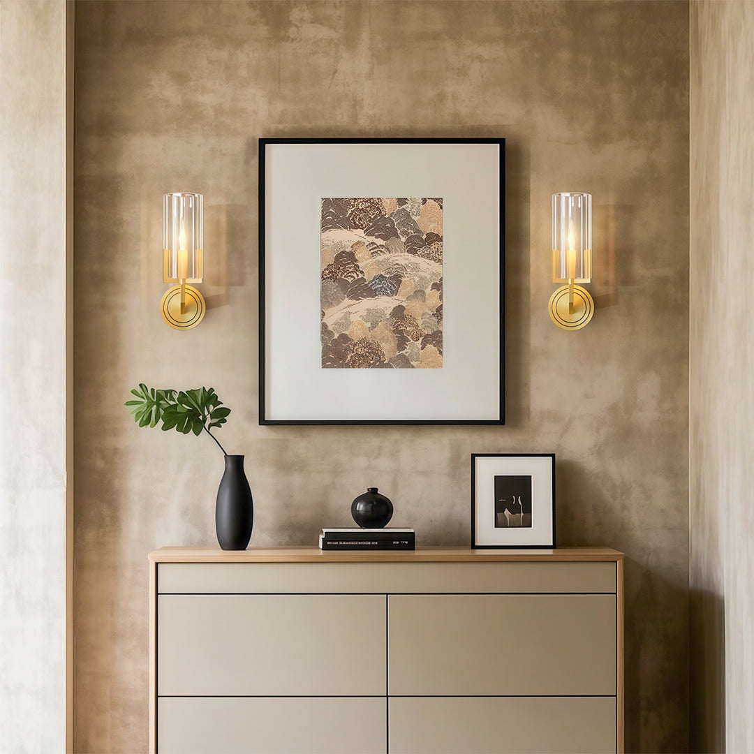 Minimalist Copper Wall Sconce with Glass Shade for Modern Interiors