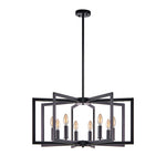 Industrial Candle Chandelier with Adjustable Height, 6 or 8 Lights