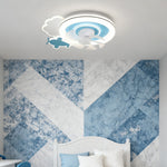 Aurora Sky Ceiling Fan with Dimmable LED Light for Kids' Rooms