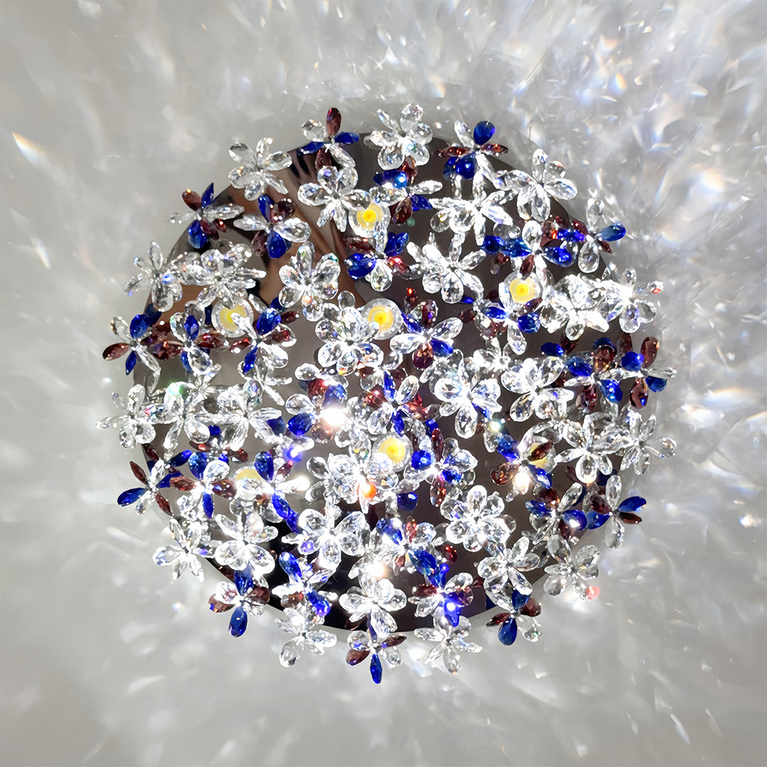 Lumière Cristal LED Flush Mount Ceiling Light in Silver Stainless Steel