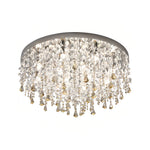 French Crystal Chandelier Ceiling Light with Gold Stainless Steel Frame