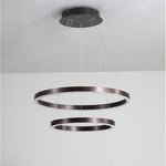 Modern Led Circular Chandelier Two Tier Minimalist Pendant Light
