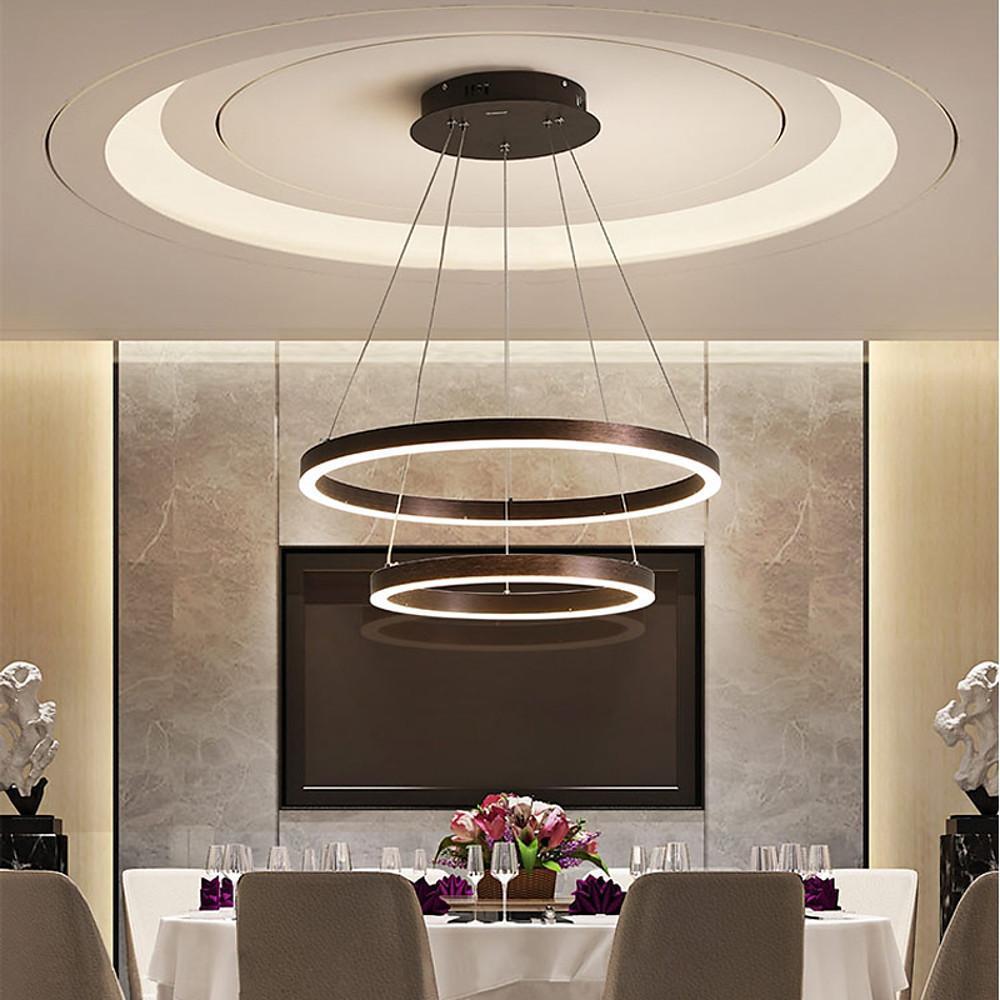 Modern Led Circular Chandelier Two Tier Minimalist Pendant Light
