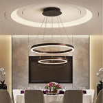 Modern Led Circular Chandelier Two Tier Minimalist Pendant Light