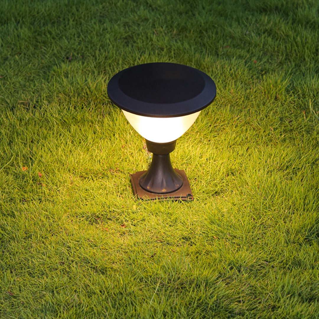 Modern Outdoor Bollard Light in Black Aluminum for Pathways and Courtyards