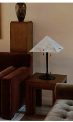 Apex Alabaster Prism Table Lamp — Sculptural Modern Illumination