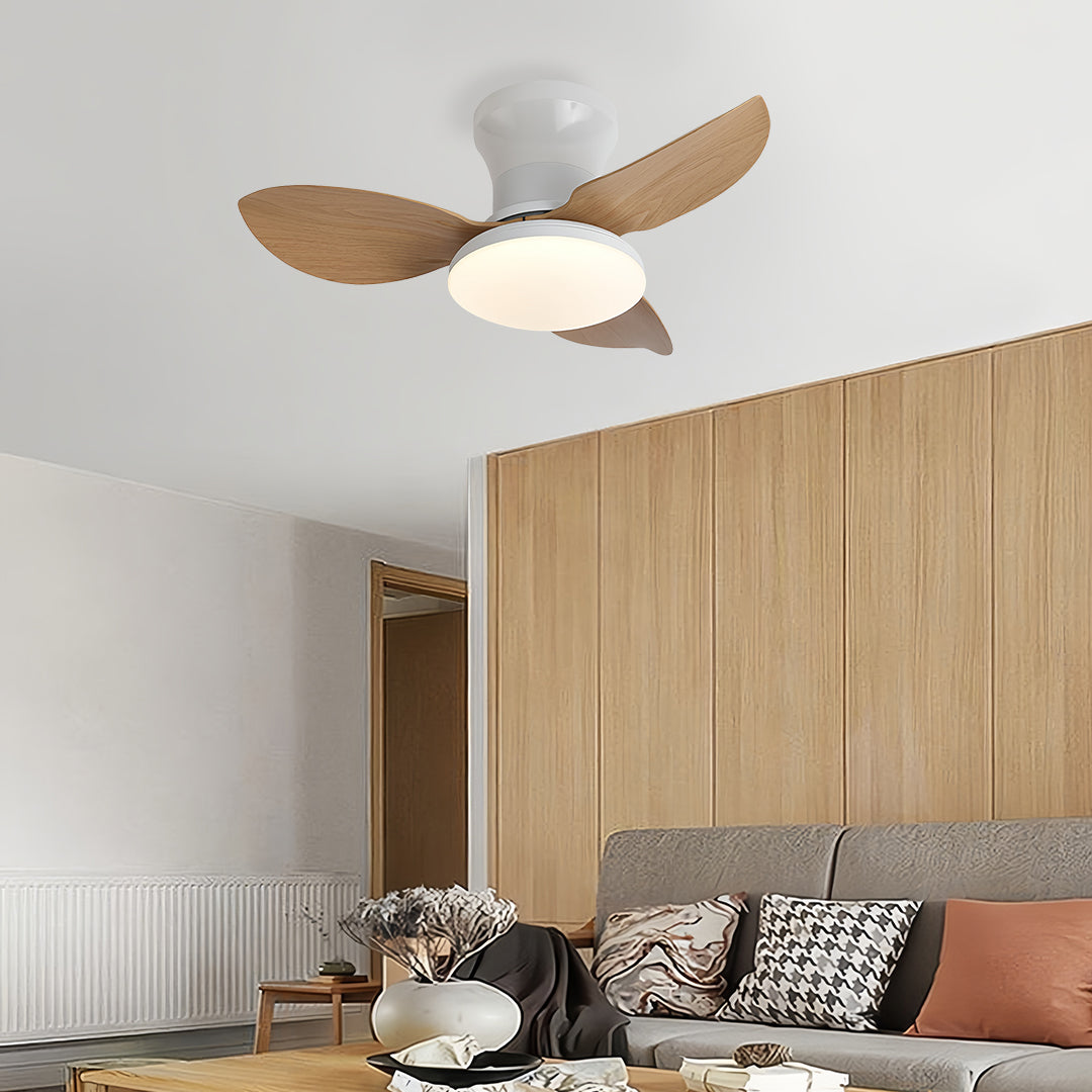 Modern 3-Blade Ceiling Fan with Dimmable LED Light and Remote