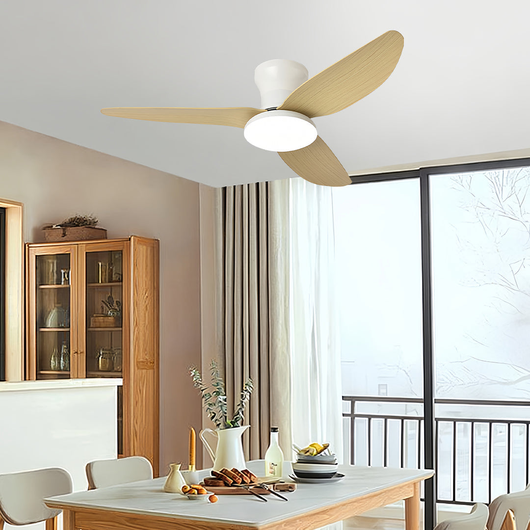 Modern 3-Blade Ceiling Fan with Dimmable LED Light and Remote
