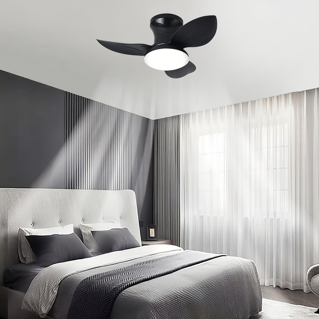 Modern 3-Blade Ceiling Fan with Dimmable LED Light and Remote