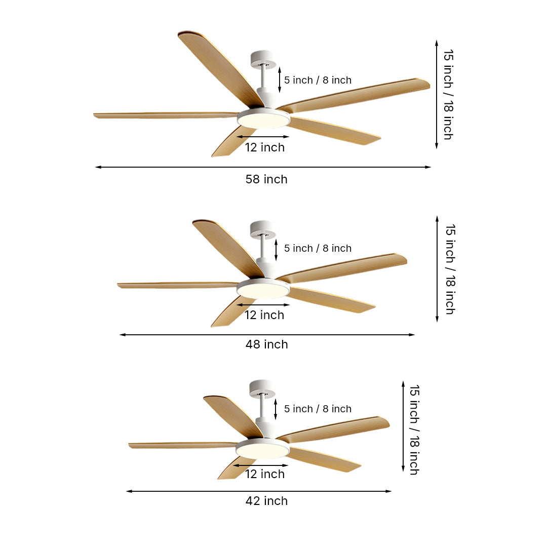 Aurelia Five-Light Ceiling Fan with LED Illumination – Nordic Minimalist Design
