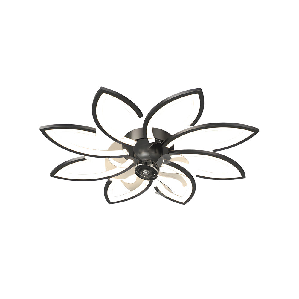 Modern Floral Ceiling Fan with LED Light – 6 or 8 Lights