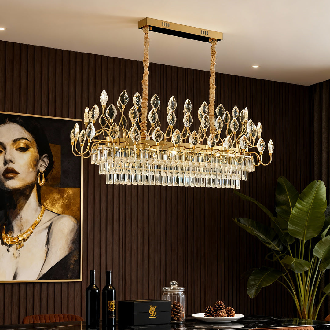 Lumière Cristal LED Chandelier in Gold French Style
