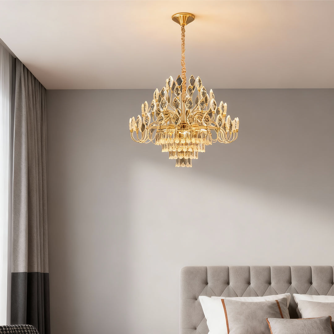 Lumière Cristal LED Chandelier in Gold French Style