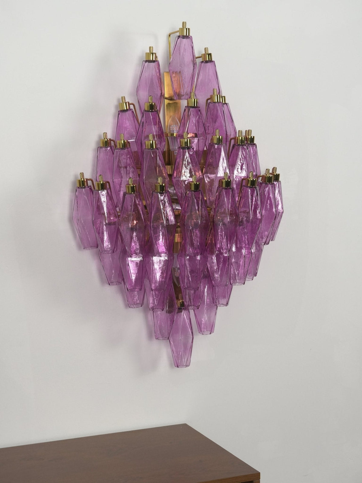 Sorrento Wall Sconce in Brass with Multicolored Glass Shades