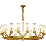 Lumière Cascade: Modern Copper Glass Drop Chandelier for Elegant Interiors