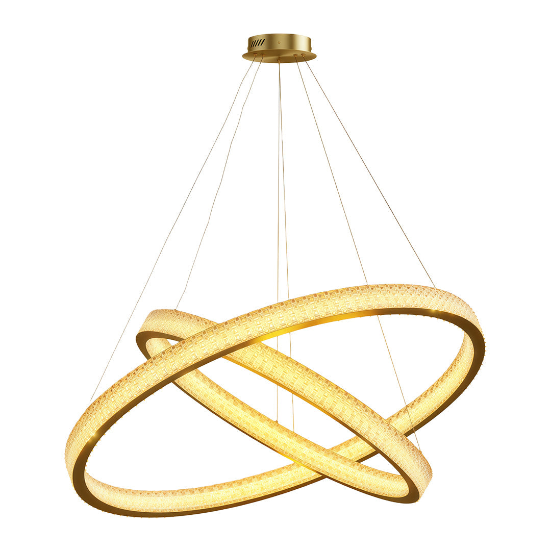Aurelia Circular LED Chandelier in Copper, Chrome, or Black