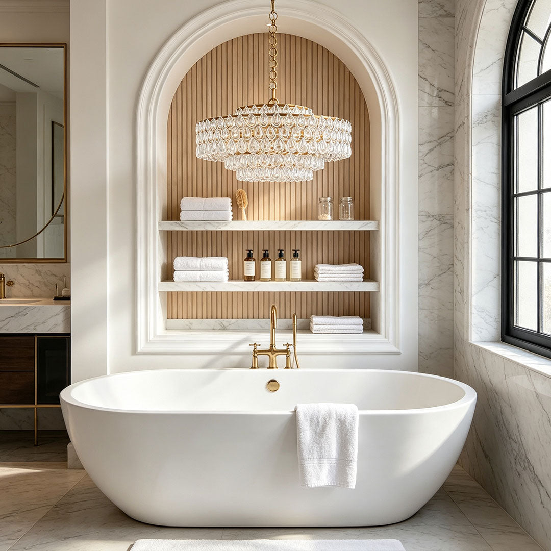 Aurelia Crystal Chandelier in Polished Copper for Modern Interiors
