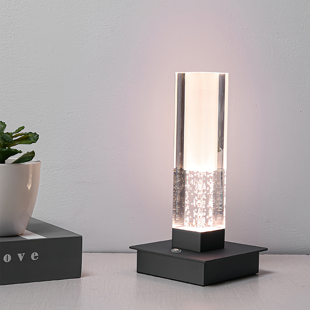 Cordless Square Table Lamp with Dimmable LED – Modern Nightstand Light