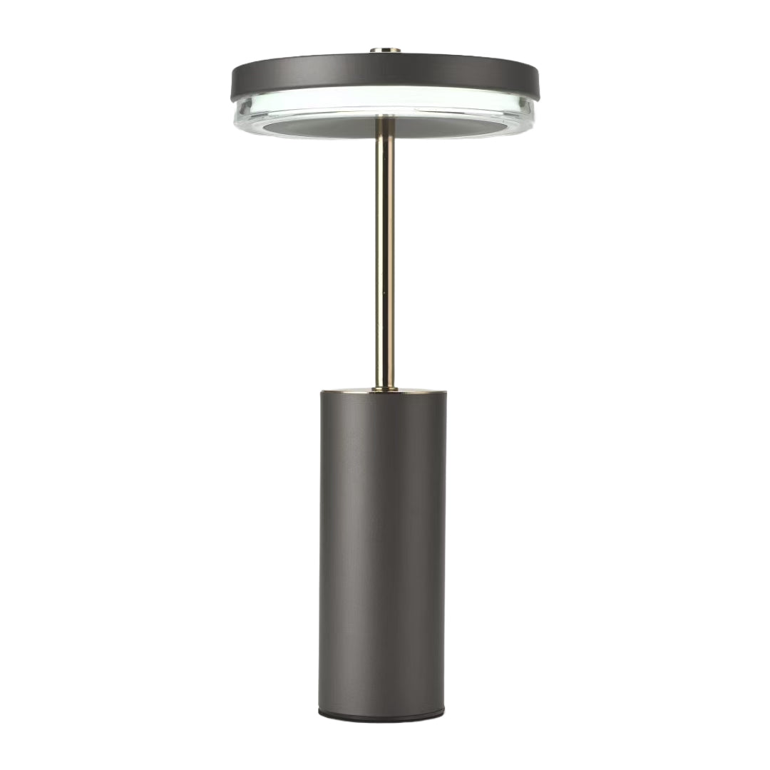 Cylinder Table Lamp with Dimmable LED, European Modern Accent Light for Living Room