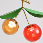 Aurelia Nordic Glass Bulb Chandelier with LED Cherry Accents
