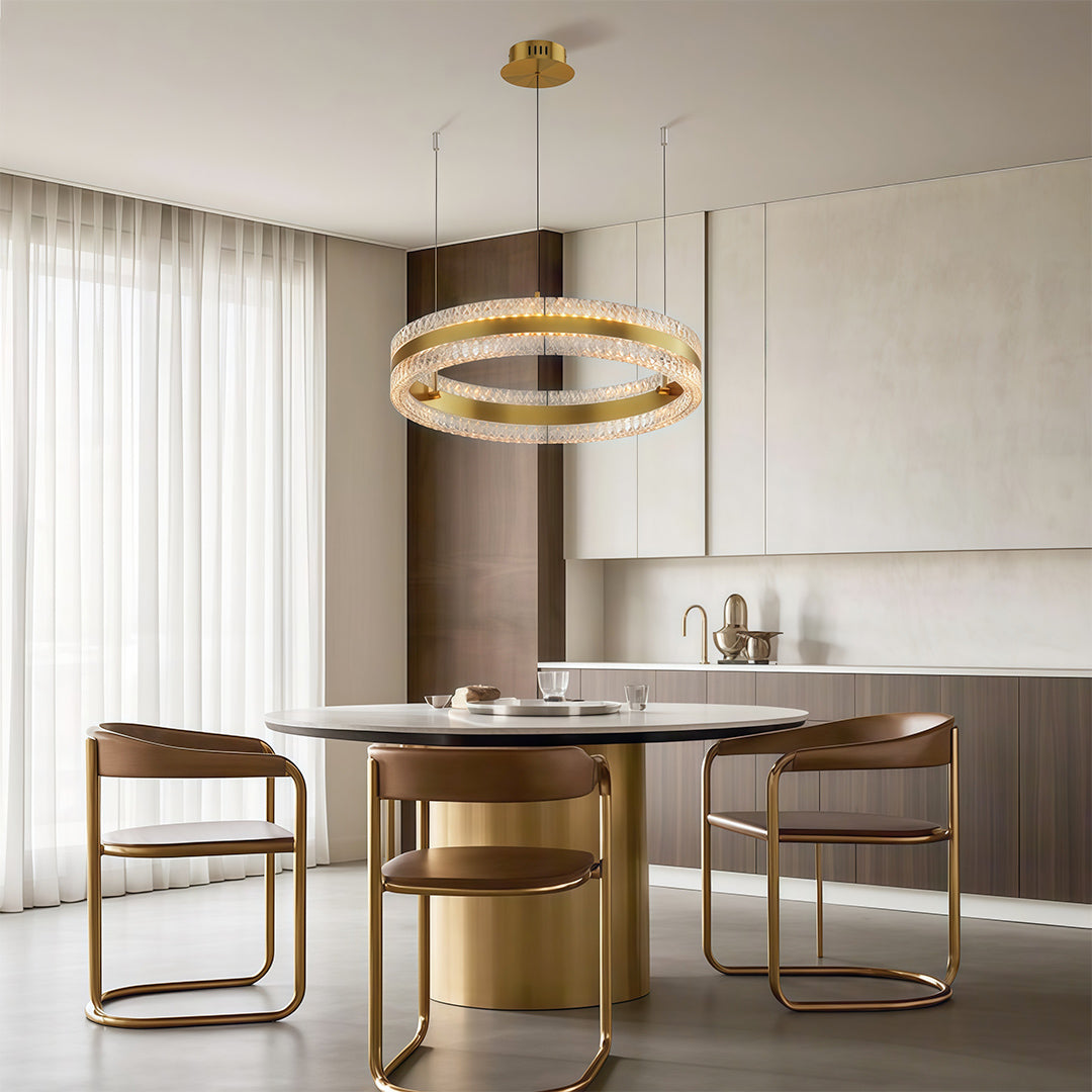 Aurelia Circular LED Chandelier – Modern Minimalist Luxury Pendant Light