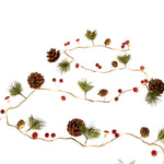 Artisan Nordic LED String Lights with Wood-Tone Fabric Ornaments, Two-Pack