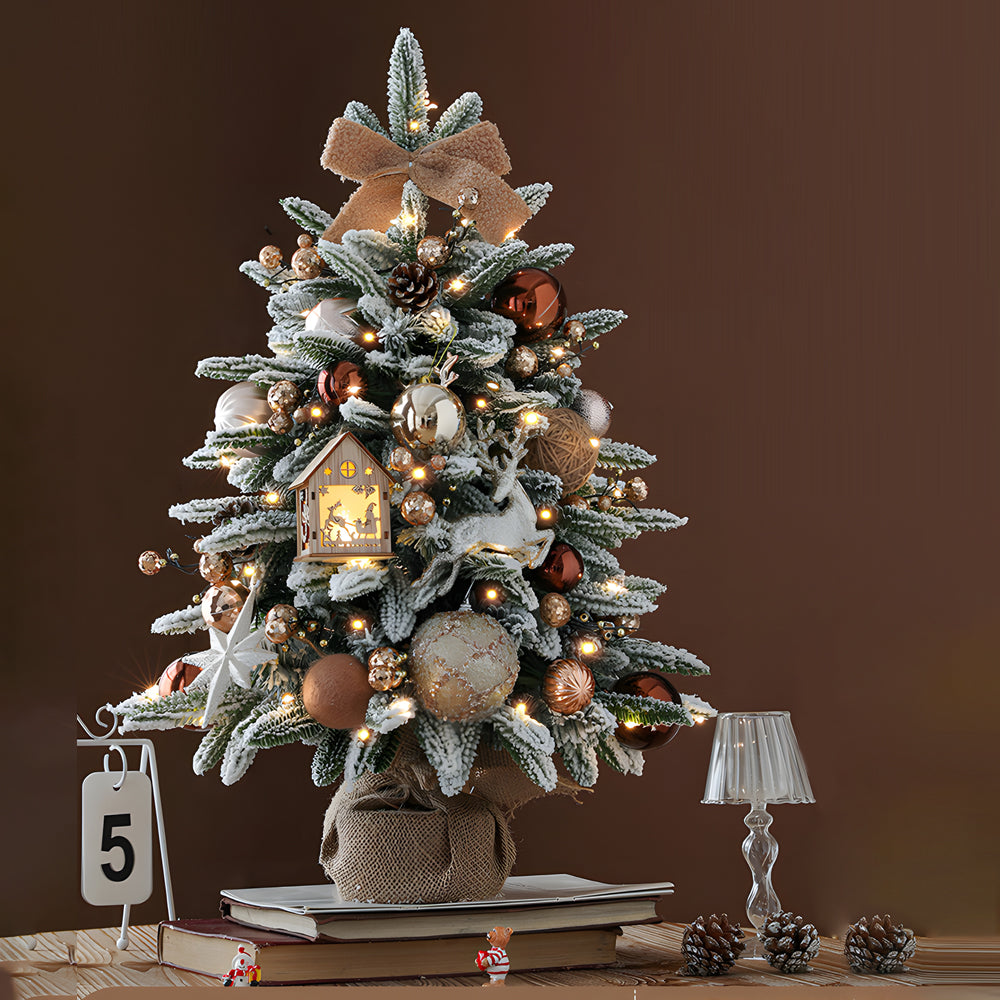 Sculptural Christmas Tree Table Lamp with LED Glow