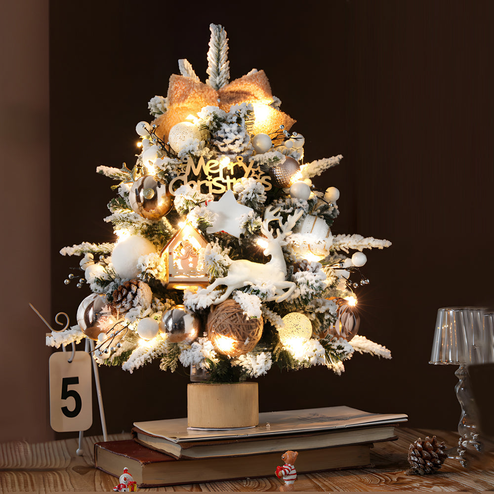Sculptural Christmas Tree Table Lamp with LED Glow