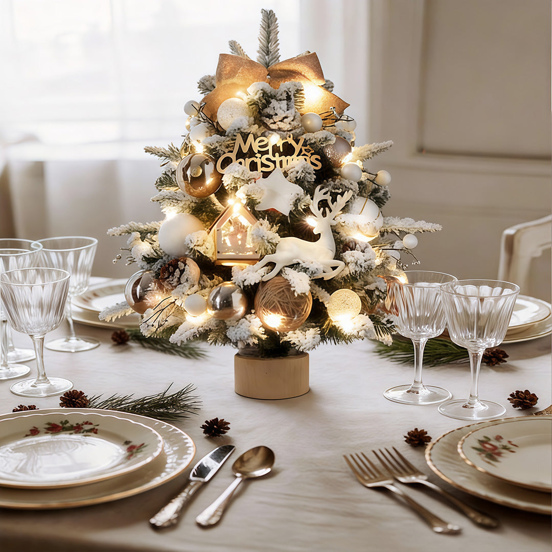 Sculptural Christmas Tree Table Lamp with LED Glow
