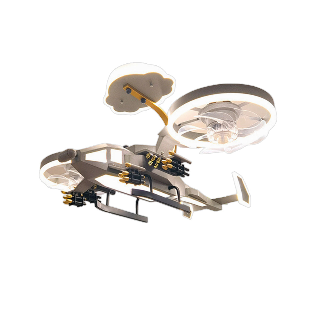 Aviator LED Ceiling Fan with Light for Kids' Rooms, Modern Remote Control