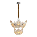 Luxury Copper Glass Chandelier Modern Large Pendant Light for Living Room