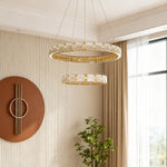 Italian Crystal Chandelier in Chrome Finish, Modern LED Hanging Light