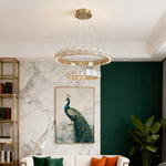 Italian Crystal Chandelier in Chrome Finish, Modern LED Hanging Light