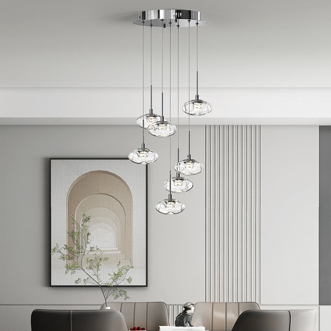 Italian Minimalist Ring Chandelier for High Ceilings