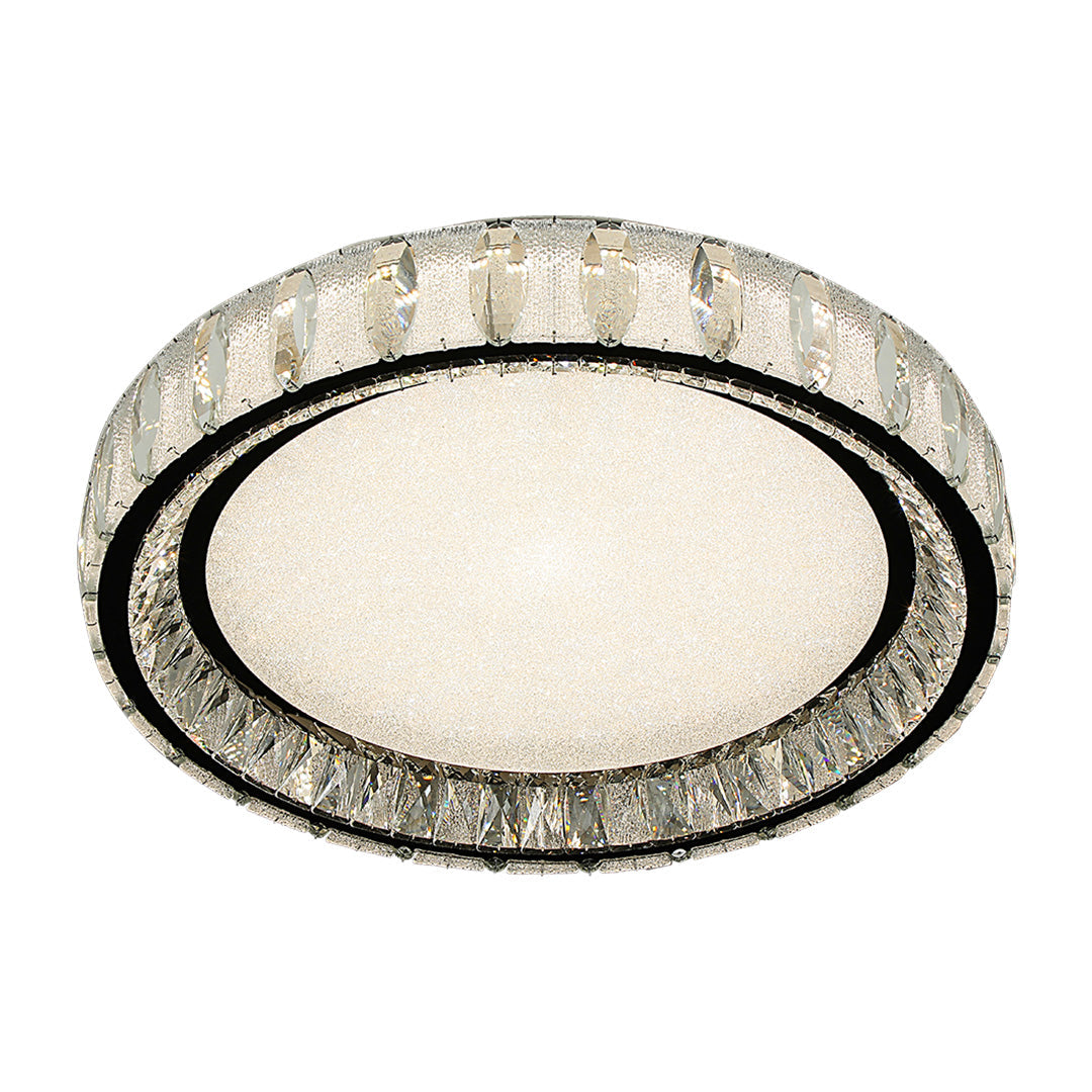 Crystal Flush Mount Ceiling Light in Chrome, Modern LED Ring