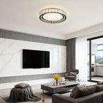 Crystal Flush Mount Ceiling Light in Chrome, Modern LED Ring