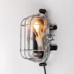 American Retro Industrial Wall Sconce with Clear Glass Shade for Indoor Spaces
