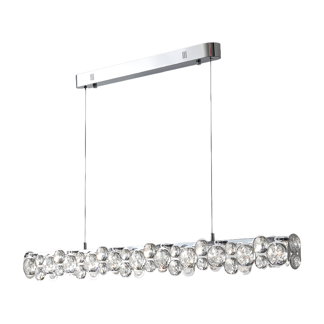 Linear Crystal Pendant Light in Silver Finish for Modern Interiors