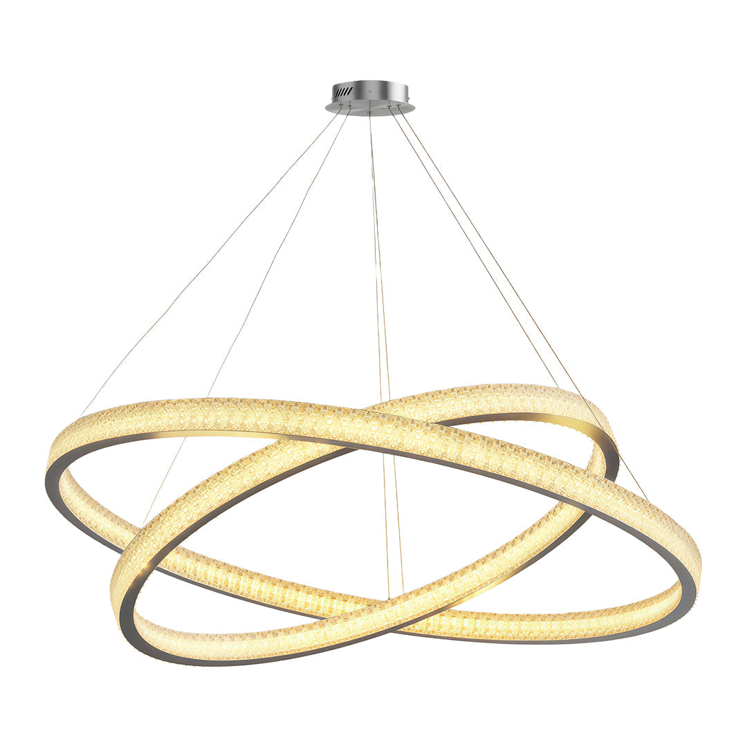 Aurelia Circular LED Chandelier in Copper, Chrome, or Black
