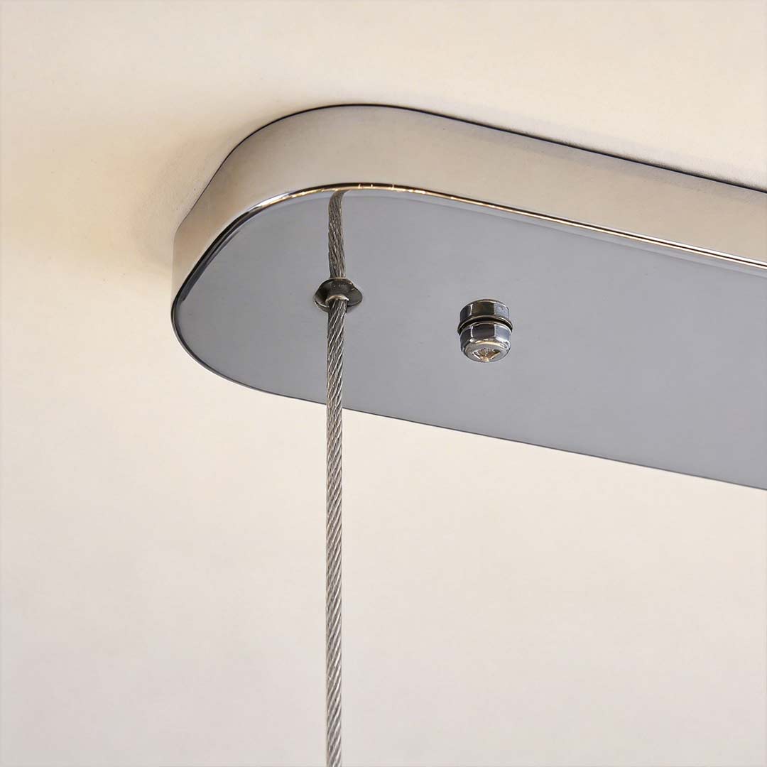 Linear Crystal Pendant Light in Chrome Finish, Modern LED Chandelier for Dining Room and Kitchen Island
