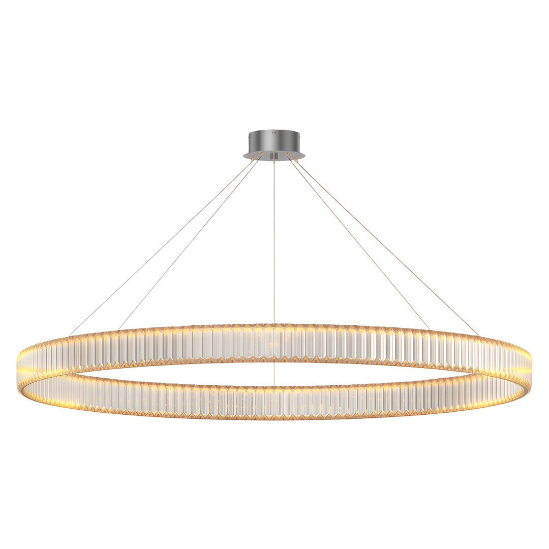 Aurelia Crystal Round Chandelier — American Minimalist LED Pendant for Modern Interiors