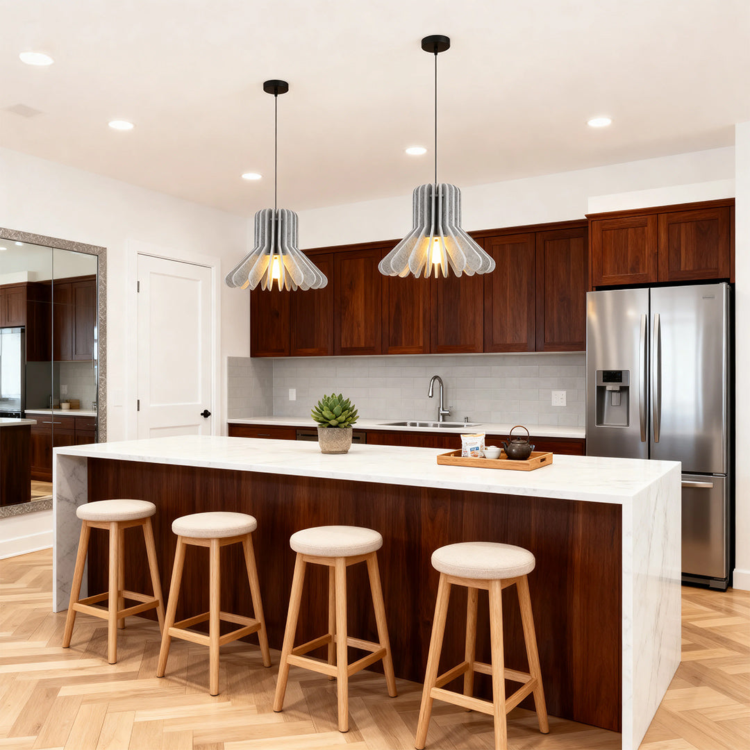 Acoustic Felt Pendant Light with Iron Shade, Noise-Reducing Ceiling Lamp for Modern Interiors