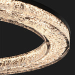 Lumière Ring Pendant Chandelier in Black and Crystal